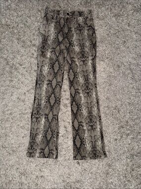 pistola Snake-Print Bootcut Pants - Black & Taupe